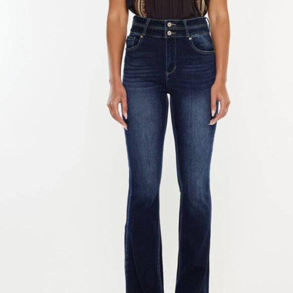 KanCan High Rise Wide Waistband Skinny Bootcut Jeans - BM9242HYD - Picture 4 of 5